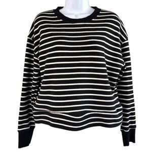 PerfectWhiteTee Tyler Sweatshirt Striped Sz XS Cropped Crewneck Minimalist